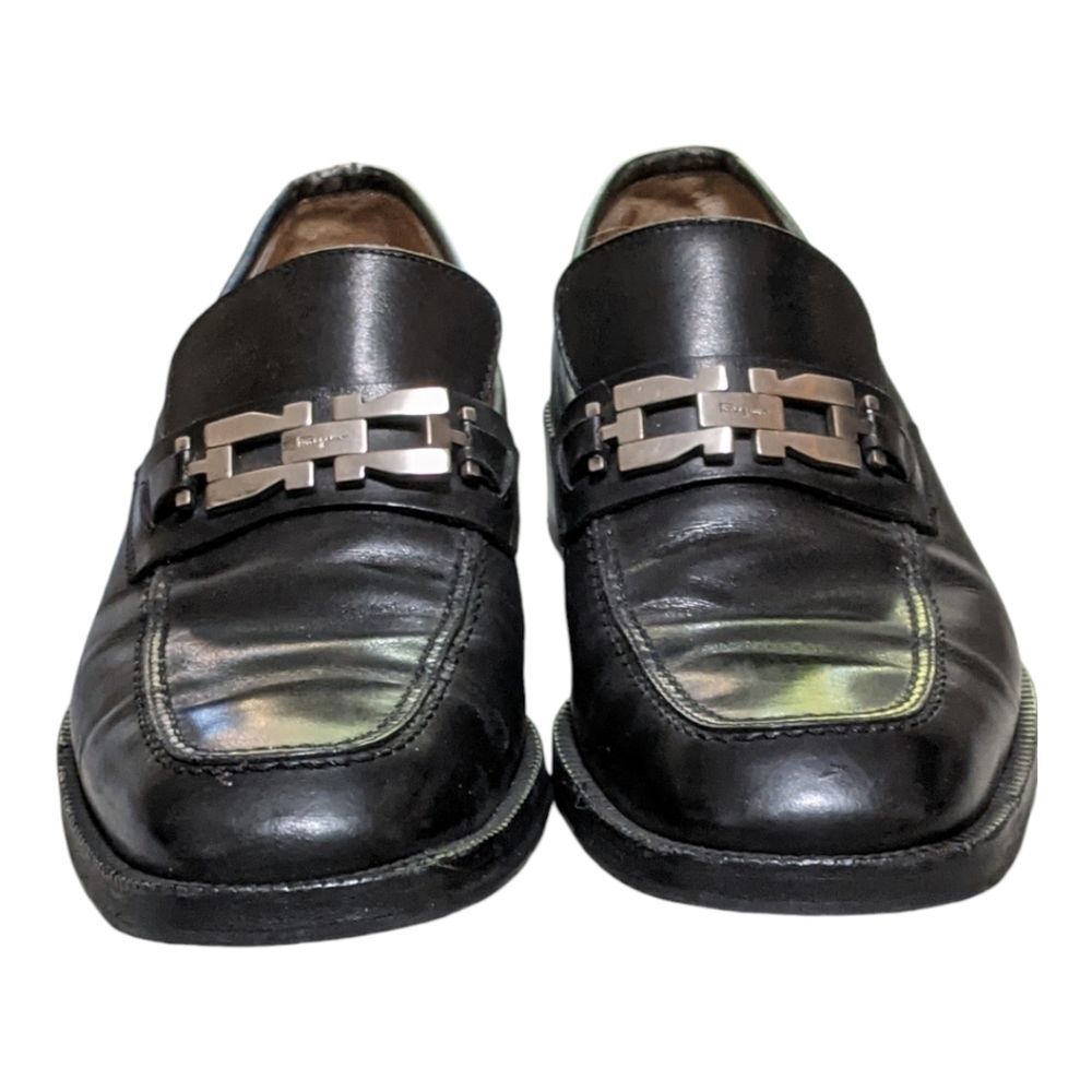 Salvatore Ferragamo men's horse bit black leather classic dress shoe Italy 8D - Picture 6 of 12